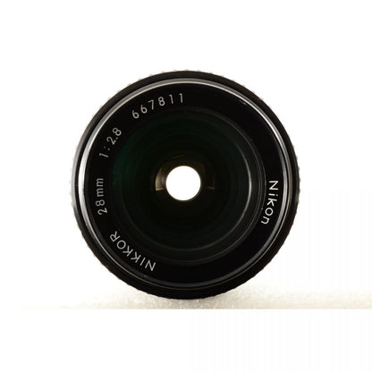 【中古】Nikon F2 アイレベル シルバー フィルムカメラ + Ai-S NIKKOR 28mm f/2.8 広角 単焦点レンズ ニコン S/N: 7148834