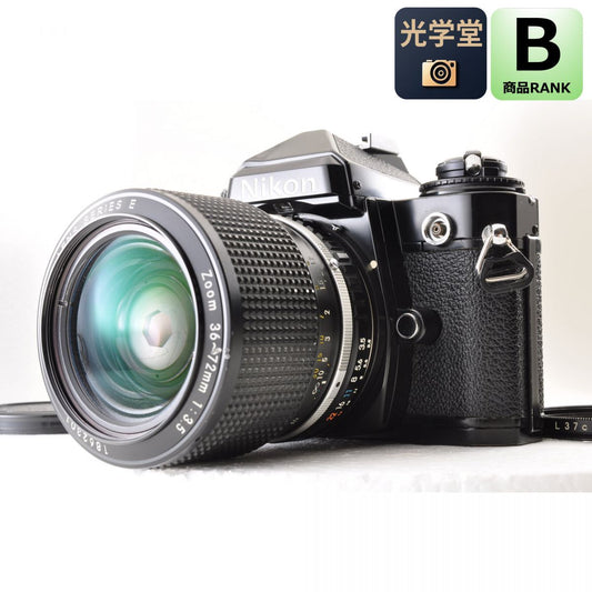 【中古】Nikon FE ブラック 35mm 一眼レフフィルムカメラ + Ai 36-72mm f/3.5 ズームレンズ ニコン S/N: 3539459