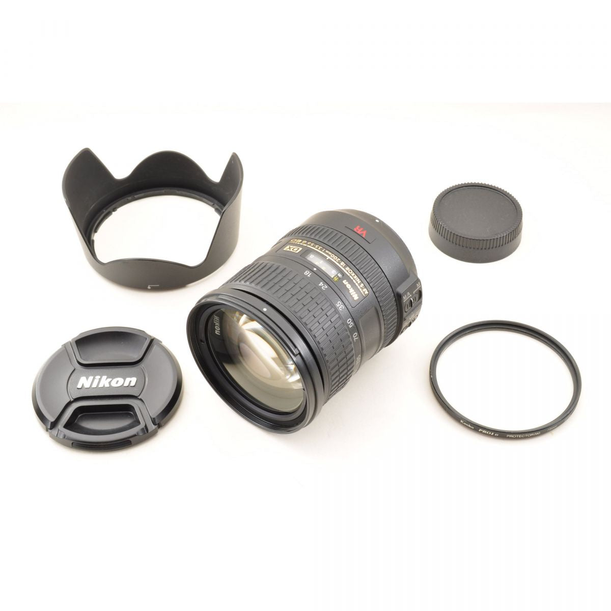 【中古】Nikon AF-S DX NIKKOR 18-200mm f/3.5-5.6G ED VR 高倍率ズームレンズ フード フィルター付 ニコン S/N: 3267422