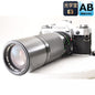 【中古】Canon AE-1 シルバー 35mm 一眼レフ フィルムカメラ + FD 100-200mm f/5.6 望遠ズームレンズ キャノンセット S/N: 1556941