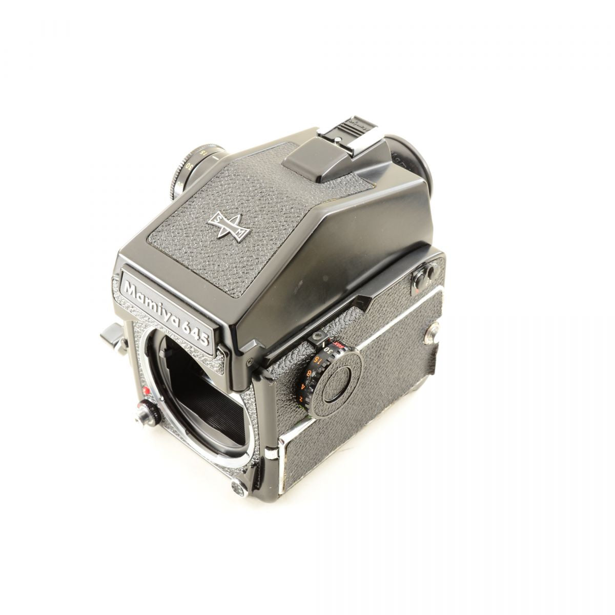 【中古】Mamiya M645 1000S 中判カメラ + CdSプリズムAEファインダー + SEKOR C 45mm f/2.8 単焦点レンズ マミヤ S/N: L26397