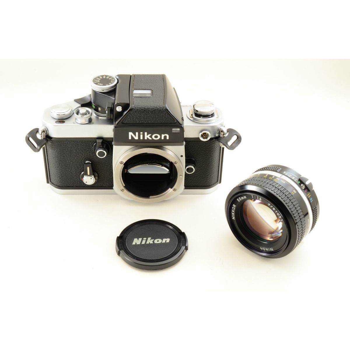 【中古】Nikon F2 フォトミック シルバー DP-1 一眼レフ フィルムカメラ + New Nikkor 50mm f/1.4 非Ai 標準 単焦点レンズ ニコン S/N: 7679251