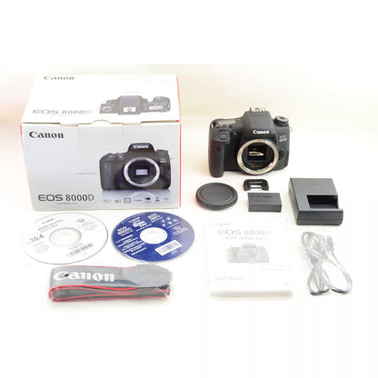 【中古】Canon EOS 8000D 2420万画素 デジタル一眼レフカメラ ボディ 元箱付 キャノン S/N: 151032900042