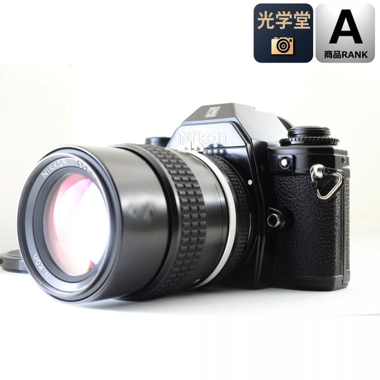 【中古】Nikon EM ブラック 一眼レフ フィルムカメラ 135mm f/3.5 ニコン セット S/N:6864214