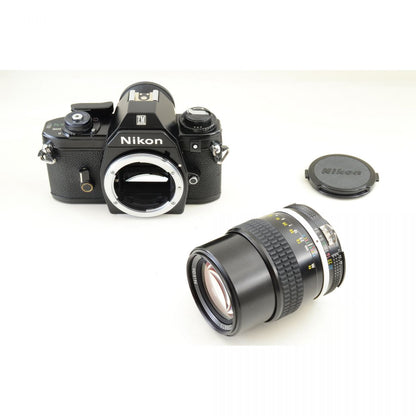 【中古】Nikon EM ブラック 一眼レフ フィルムカメラ 135mm f/3.5 ニコン セット S/N:6864214