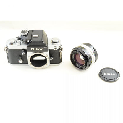 【中古】Nikon F2 フォトミック シルバー DP-1 フィルムカメラ + NIKKOR-S.C Auto 50mm f/1.4 非Ai 標準 単焦点レンズ ニコン S/N: 7257303