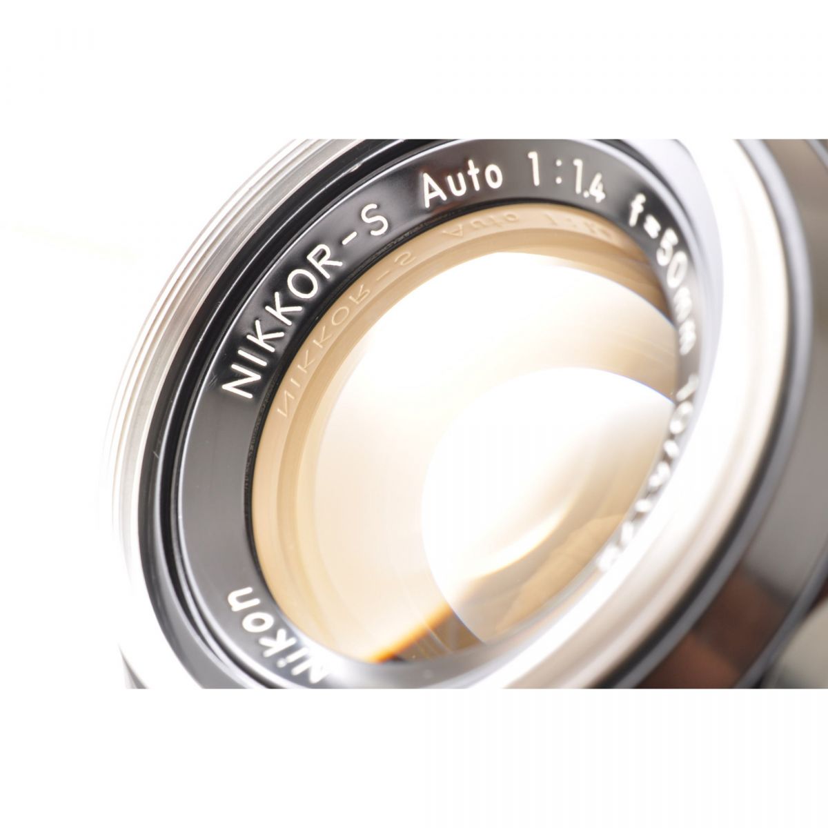 【中古】Nikon NIKKOR-S Auto 50mm f/1.4 単焦点 フード付き カメラレンズ 交換レンズ ニコン S/N:1074172