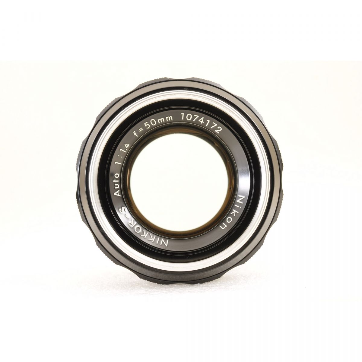 【中古】Nikon NIKKOR-S Auto 50mm f/1.4 単焦点 フード付き カメラレンズ 交換レンズ ニコン S/N:1074172