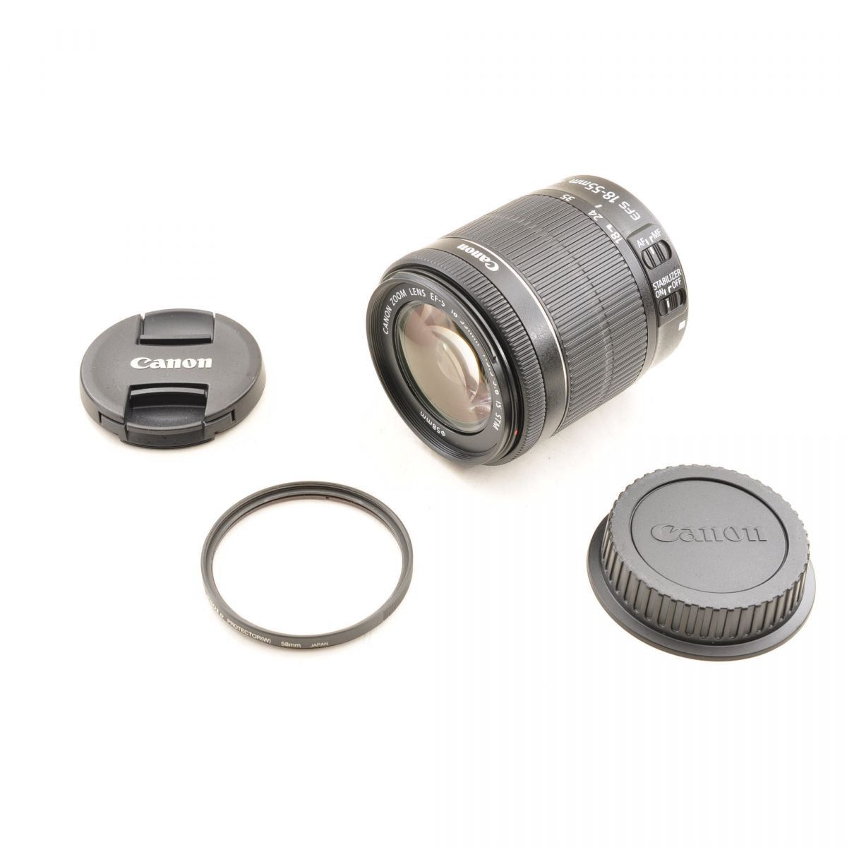 【中古】Canon EF-S 18-55mm f/3.5-5.6 IS STM ズーム カメラレンズ 交換レンズ キヤノン S/N:284204076675