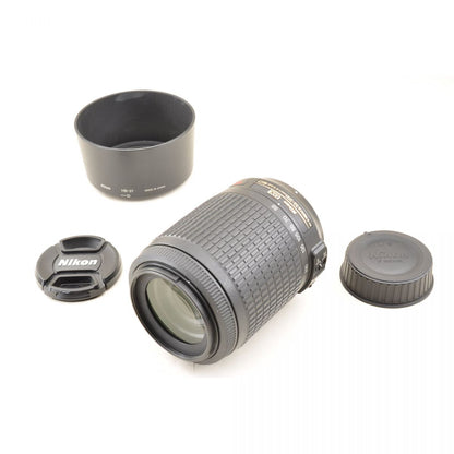 【中古】Nikon DX AF-S 55-200mm f/4-5.6 G ED IF VR ズーム フード付き カメラレンズ 交換レンズ ニコン S/N:4000360