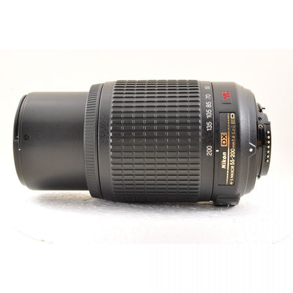 【中古】Nikon DX AF-S 55-200mm f/4-5.6 G ED IF VR ズーム フード付き カメラレンズ 交換レンズ ニコン S/N:4000360