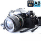【中古】Canon AE-1 ブラック フィルムカメラ データバックA FD 35mm F2 S.S.C. 単焦点 レンズセット S/N:890806