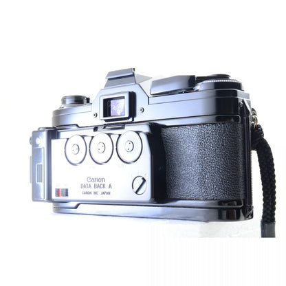 【中古】Canon AE-1 ブラック フィルムカメラ データバックA FD 35mm F2 S.S.C. 単焦点 レンズセット S/N:890806