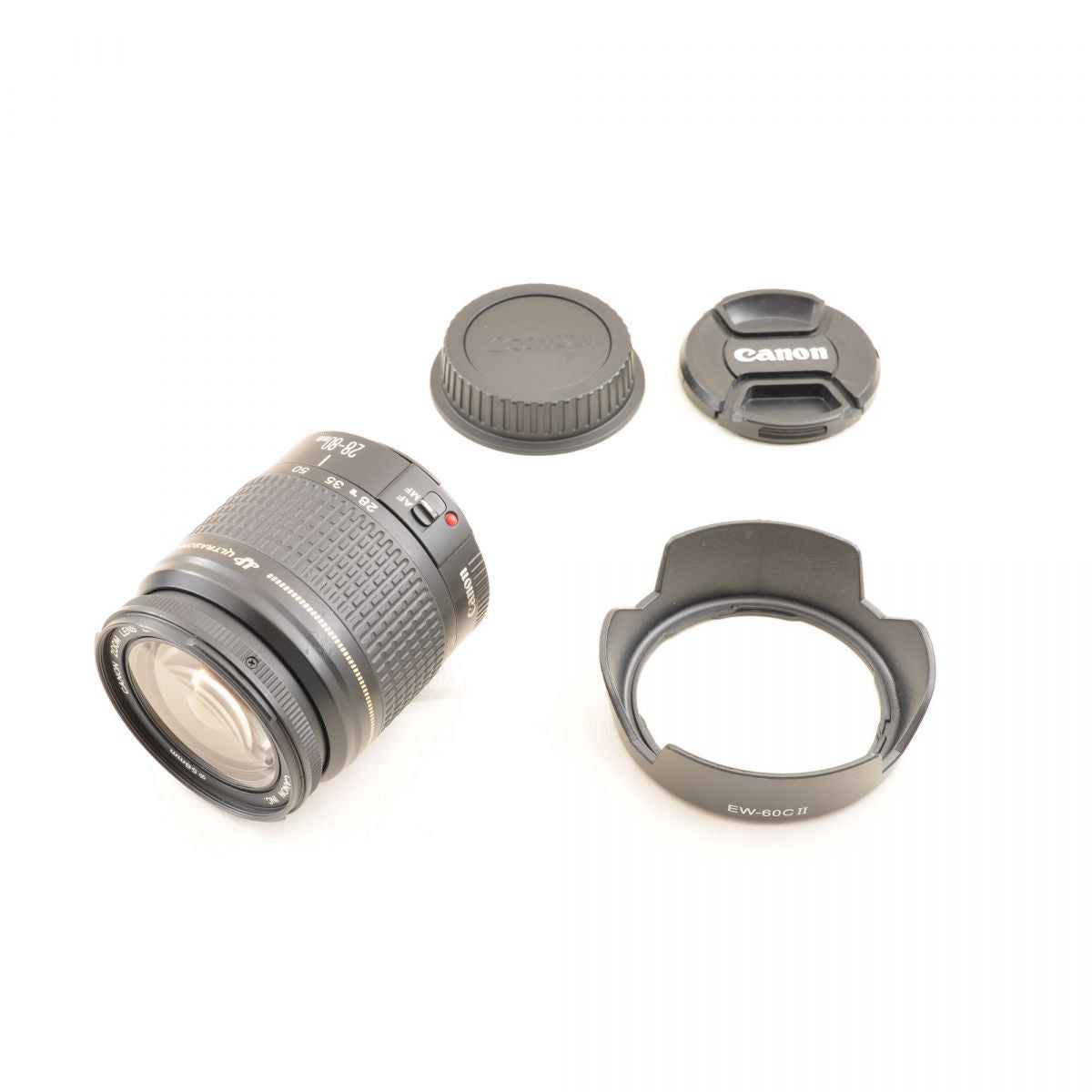 【中古】Canon EF 28-80mm f/3.5-5.6 V USM ズーム フード付き カメラレンズ 交換レンズ キヤノン S/N:2606956