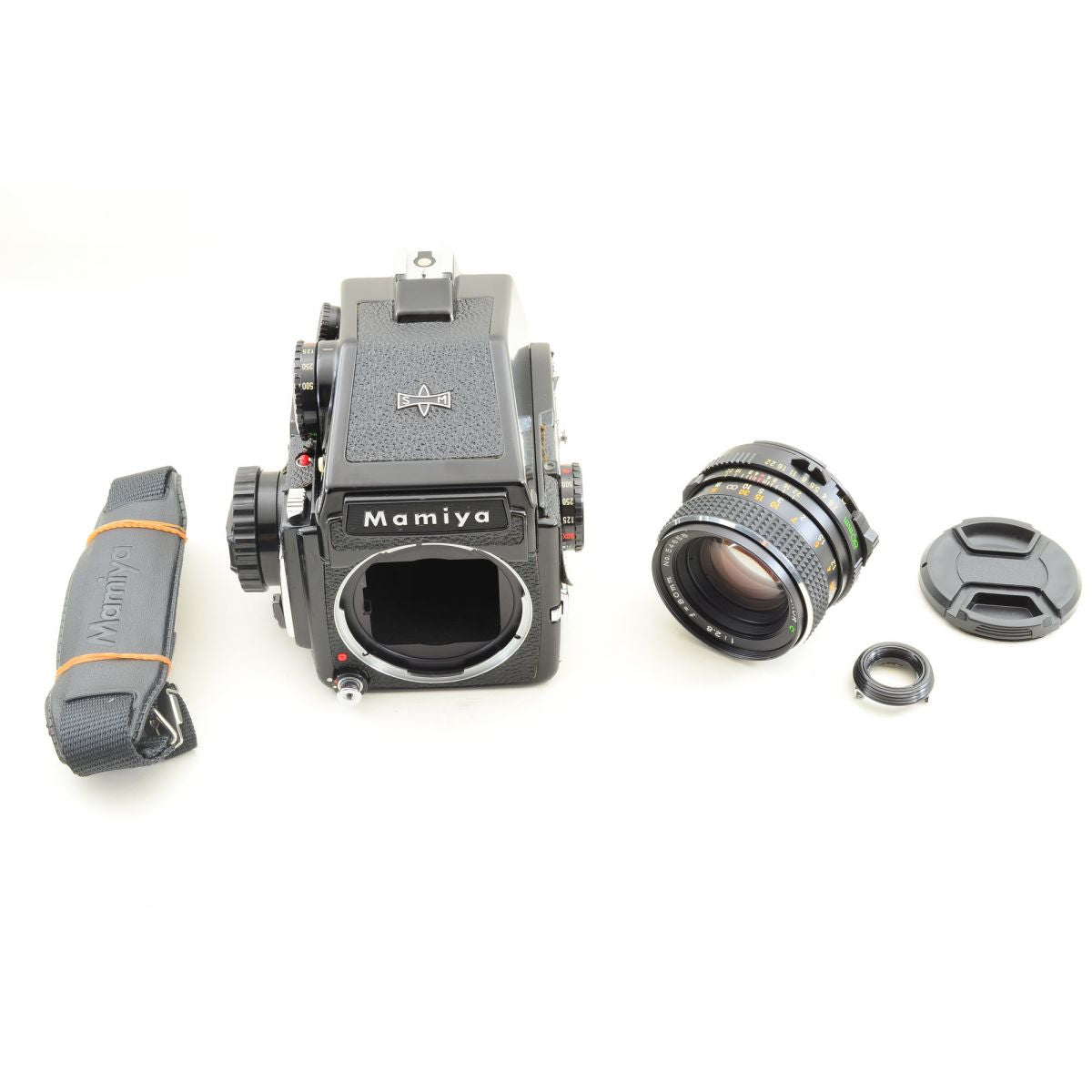 【中古】Mamiya M645 AEファインダー 中判 フィルムカメラ セコール C 80mm f/2.8 レンズセット マミヤ S/N:J10451