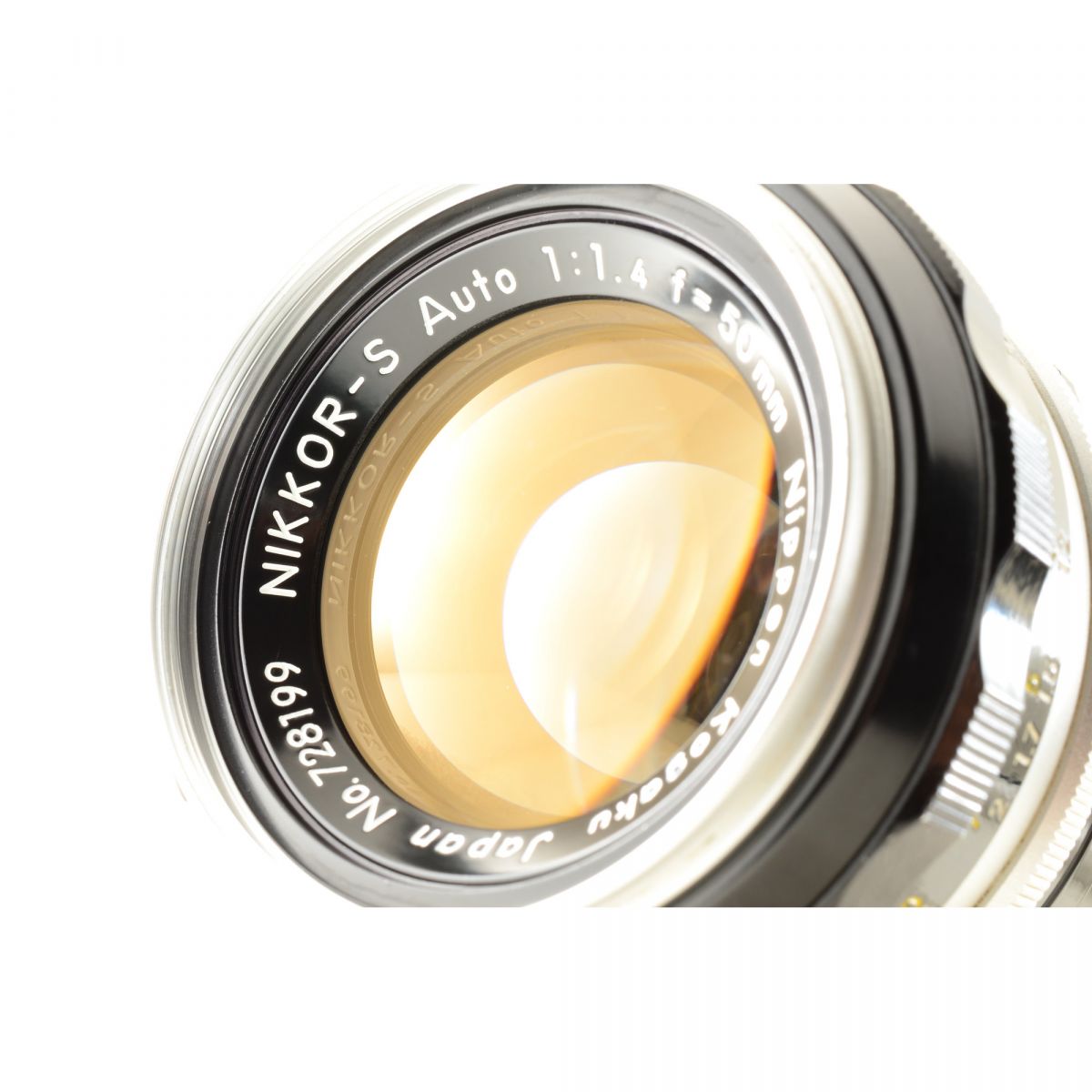 【中古】Nikon NIKKOR-S Auto 50mm f/1.4 非Ai 標準 単焦点レンズ HS-9フード付 ニコン S/N: 728199