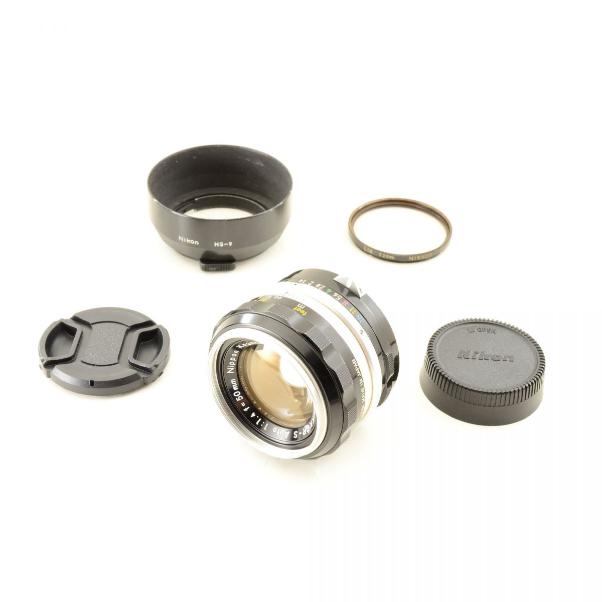 【中古】Nikon NIKKOR-S Auto 50mm f/1.4 非Ai 標準 単焦点レンズ HS-9フード付 ニコン S/N: 728199