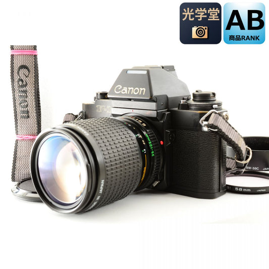 【中古】Canon New F-1 アイレベル 35mm フィルムカメラ + New FD 35-105mm f/3.5-4.5 ズームレンズ キャノン S/N: 224918