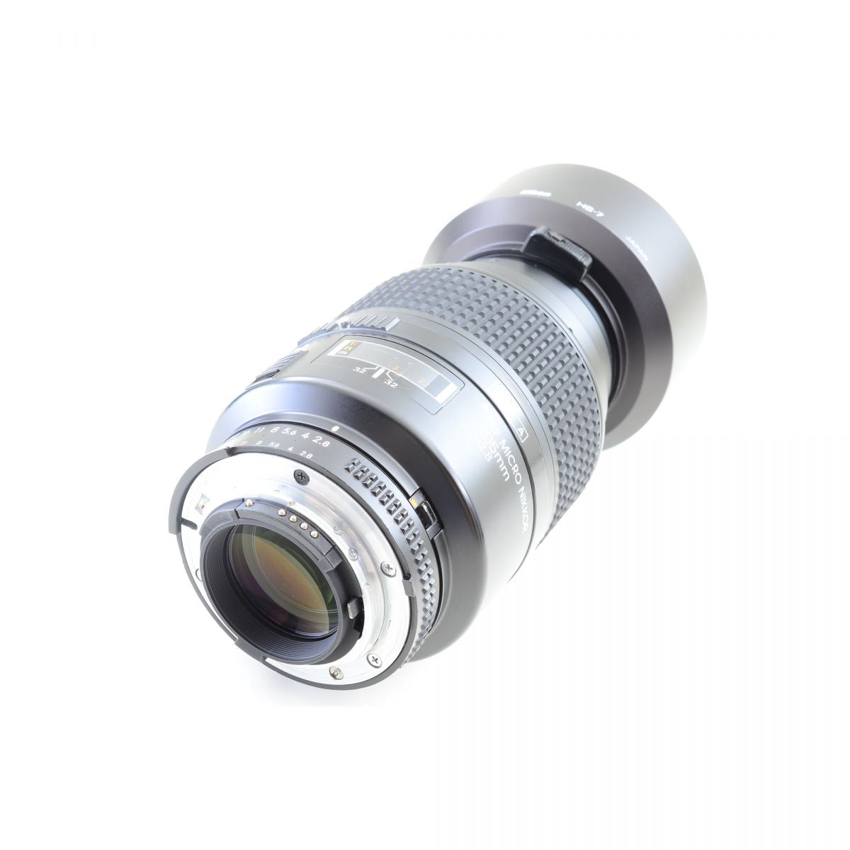 【中古】Nikon AF Micro NIKKOR 105mm f/2.8 中望遠 マクロ 単焦点レンズ フード HS-7 付 ニコン S/N: 260044