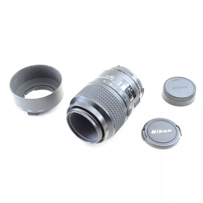 【中古】Nikon AF Micro NIKKOR 105mm f/2.8 中望遠 マクロ 単焦点レンズ フード HS-7 付 ニコン S/N: 260044