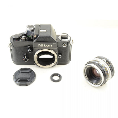【中古】Nikon F2 フォトミック ブラック 35mm 一眼レフ フィルムカメラ DP-1 Nikkor-H Auto 50mm F2 セット ニコン S/N:7502126