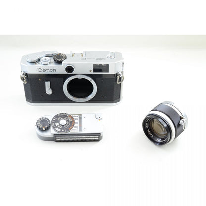 【中古】Canon P 35mm レンジファインダー フィルムカメラ 50mm F1.8レンズ シルバー L39 セット キヤノン S/N:728916