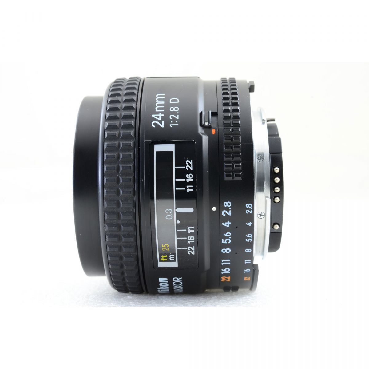 【中古】Nikon AF NIKKOR 24mm f/2.8 D 単焦点 広角 カメラレンズ 交換レンズ ニコン HN-1 フード付き S/N:620987