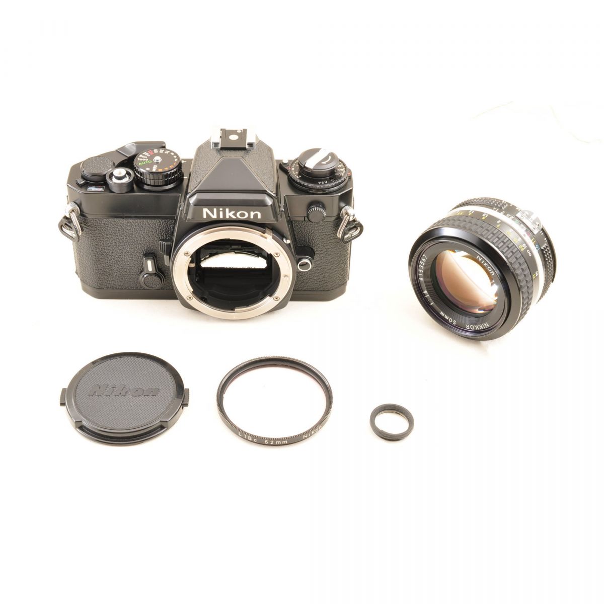 【中古】Nikon FE ブラック ボディ35mm 一眼レフカメラ+Nikon Ai Nikkor 50mm F1.4 単焦点レンズ