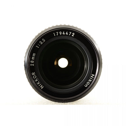 【中古】Nikon NIKKOR Ai 28mm f/3.5 広角 単焦点レンズ ニコン S/N: 1794472