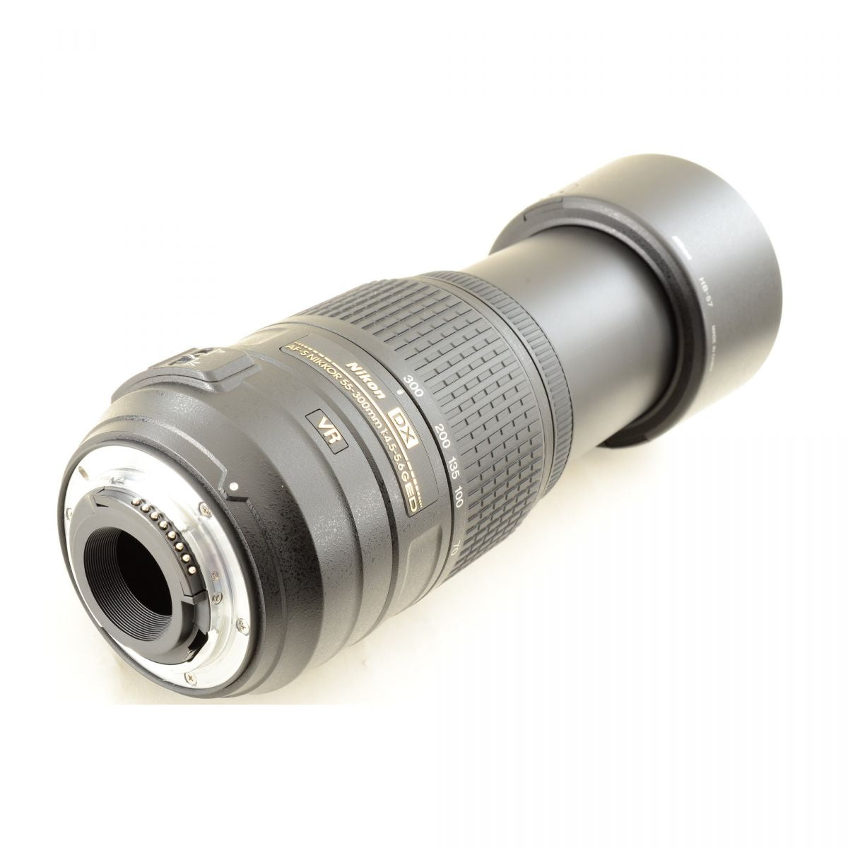 【中古】Nikon AF-S DX NIKKOR 55-300mm f/4.5-5.6G ED VR 望遠 ズームレンズ フード付 ニコン S/N: 3097508