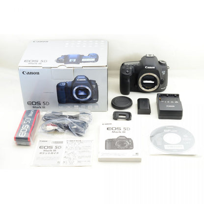 【中古】Canon EOS 5D MARK III 22.3MP ブラック 一眼レフ デジタルカメラ 元箱付き キヤノン S/N:41024001066