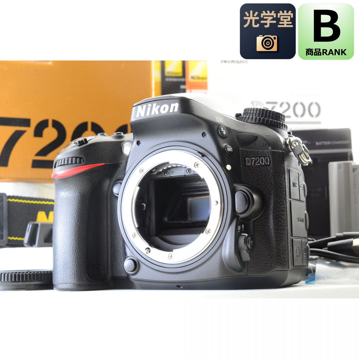 【中古】Nikon D7200 24.2MP デジタル 一眼レフ カメラ ボディ 元箱付 ニコン S/N: 2005305