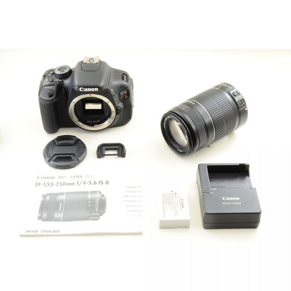 【中古】Canon EOS Kiss X5 デジタル一眼レフ EF-S 55-250mm f/4-5.6 IS II 望遠ズームレンズセット キヤノン S/N:131055012220