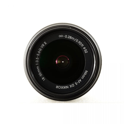【中古】Nikon D3300 24.2MP ブラック AF-S 18-55mm II 55-200mm VR ダブルズームキット ニコン S/N: 2004643
