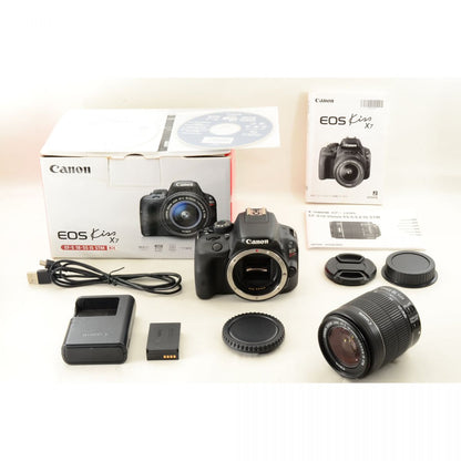 【中古】Canon EOS Kiss X7 デジタル一眼レフ EF-S 18-55mm f/3.5-5.6 IS STM ズームレンズセット キヤノン S/N:261073012387