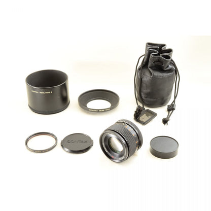 【中古】Contax Carl Zeiss Sonnar 85mm F2.8 T* AEJ フード付き 単焦点 カメラレンズ 交換レンズ コンタックス S/N:6581504