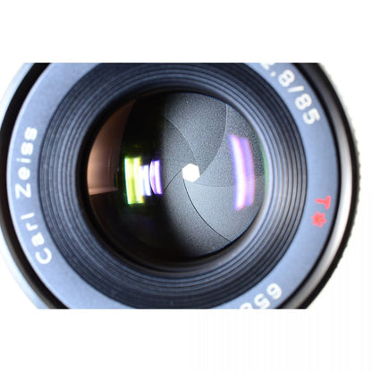 【中古】Contax Carl Zeiss Sonnar 85mm F2.8 T* AEJ フード付き 単焦点 カメラレンズ 交換レンズ コンタックス S/N:6581504