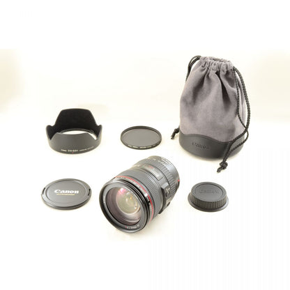 【中古】Canon EF 24-105mm f/4 L IS USM フード付き 標準 ズーム カメラレンズ 交換レンズ キヤノン EFシリーズ S/N:2020771