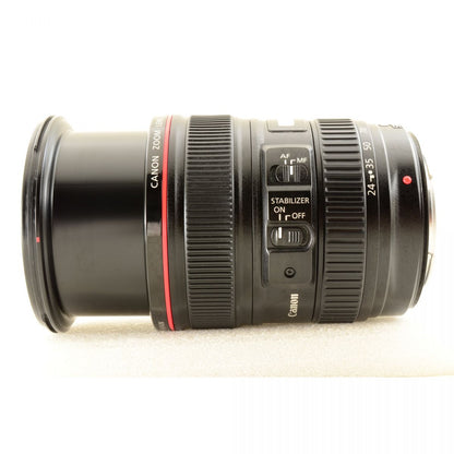 【中古】Canon EF 24-105mm f/4 L IS USM フード付き 標準 ズーム カメラレンズ 交換レンズ キヤノン EFシリーズ S/N:2020771