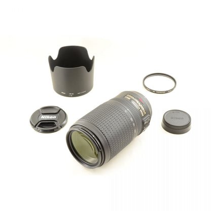 【中古】Nikon AF-S Zoom Nikkor 70-300mm f/4.5-5.6 G ED IF VR フード付き 望遠 ズーム カメラレンズ 交換レンズ ニコン NIKKORシリーズ S/N:2290428