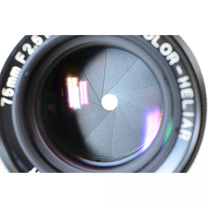 【中古】フォクトレンダー COLOR-HELIAR 75mm f/2.5 MC 中望遠 単焦点レンズ Eマウントアダプター付 S/N: 9020028
