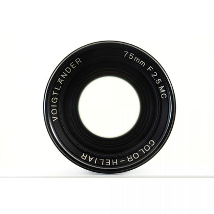 【中古】フォクトレンダー COLOR-HELIAR 75mm f/2.5 MC 中望遠 単焦点レンズ Eマウントアダプター付 S/N: 9020028