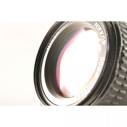 【中古】Nikon FM シルバー 35mm 一眼レフ フィルムカメラ +Ai-S NIKKOR 50mm F1.4 単焦点 MF カメラレンズ 交換レンズ ニコン