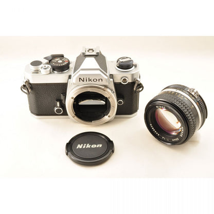 【中古】Nikon FM シルバー 35mm 一眼レフ フィルムカメラ +Ai-S NIKKOR 50mm F1.4 単焦点 MF カメラレンズ 交換レンズ ニコン