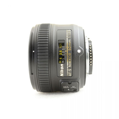 【中古】Nikon AF-S NIKKOR 50mm f/1.8 G 元箱 フード付き 標準 単焦点 カメラレンズ ニコン S/N:2036503