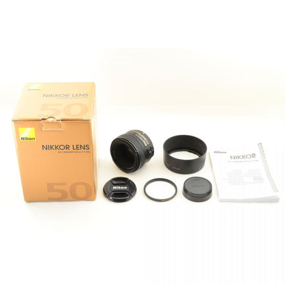 【中古】Nikon AF-S NIKKOR 50mm f/1.8 G 元箱 フード付き 標準 単焦点 カメラレンズ ニコン S/N:2036503