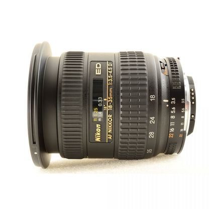 【中古】Nikon AF 18-35mm f/3.5-4.5D ED IF フード付き 広角 ズーム カメラレンズ 交換レンズ ニコン S/N:243564