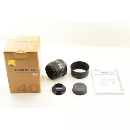 【中古】Nikon AF-S Micro NIKKOR 40mm f/2.8 G DX 元箱 フード付き 単焦点 カメラレンズ ニコン S/N:2005381