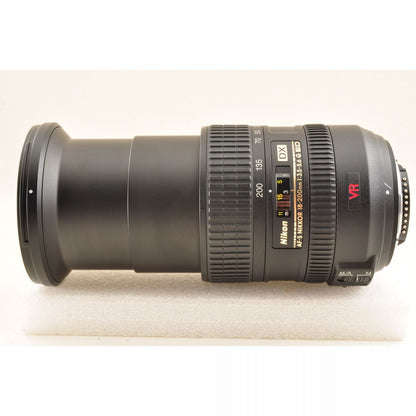 【中古】Nikon AF-S DX NIKKOR 18-200mm F3.5-5.6G ED VR フード付き ズーム カメラレンズ 交換レンズ ニコン S/N:3011997