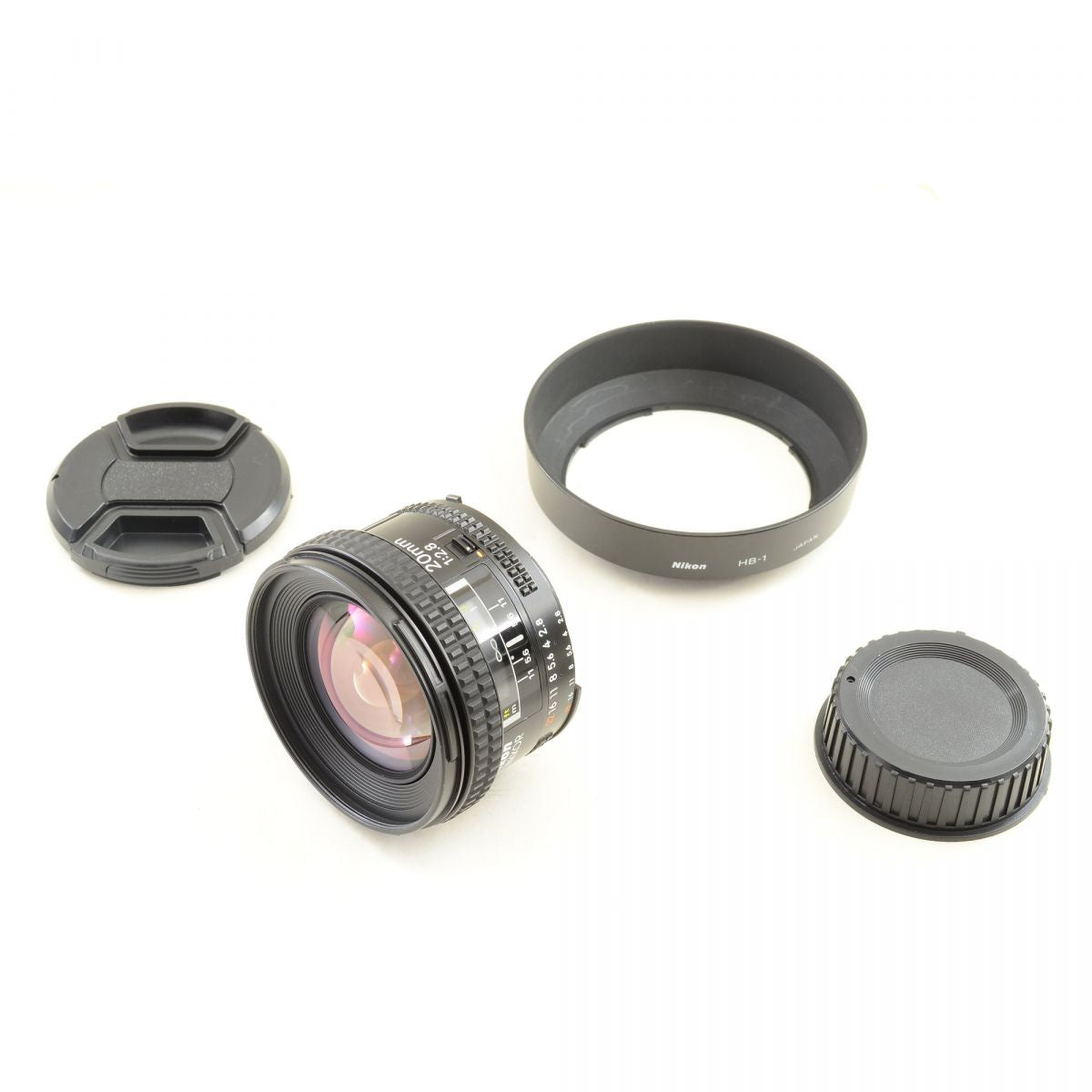 【中古】Nikon AF NIKKOR 20mm f/2.8 HB-1フード付き 広角 単焦点 カメラレンズ 交換レンズ ニコン S/N:201688